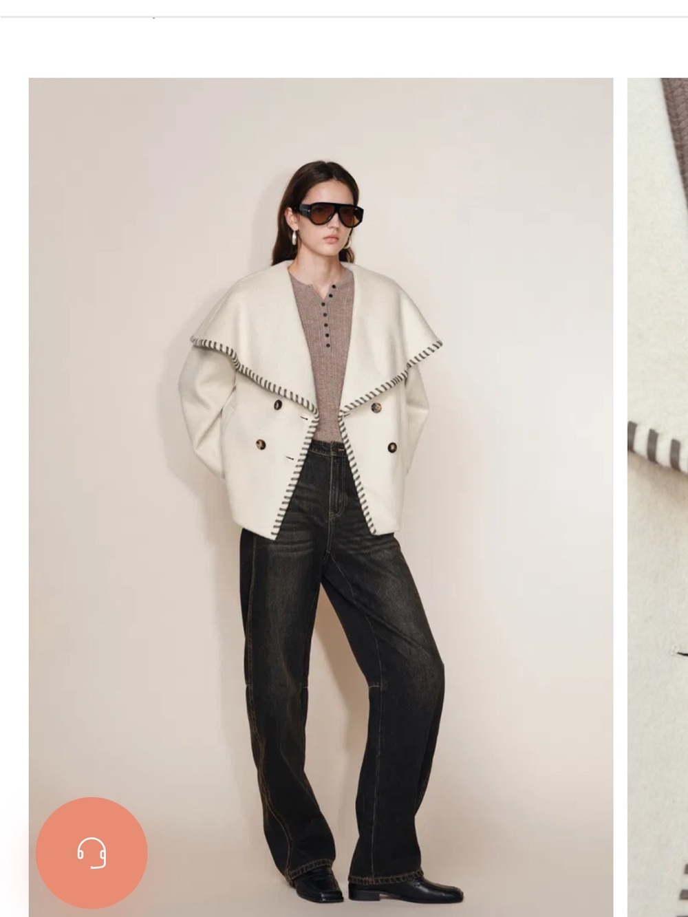 Cream Wool Cape Coat - Picture 8 of 13